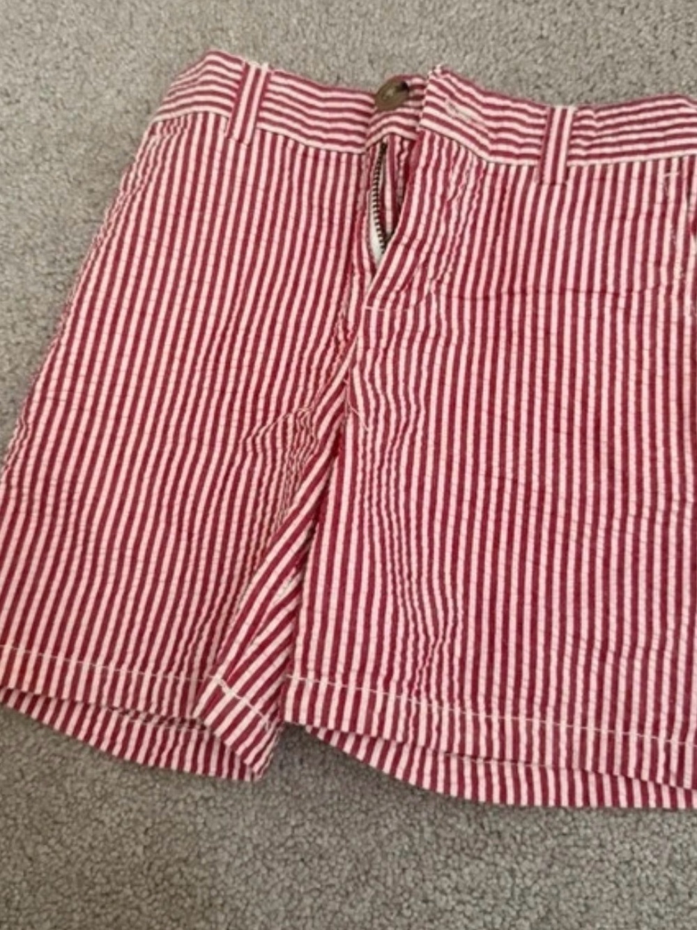 Polo Ralph Lauren Boys 24M Red Seersucker Shorts
